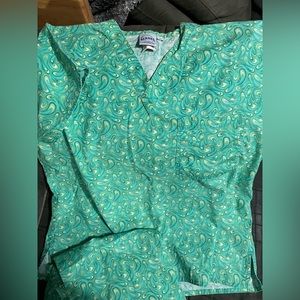 Green swirled Scrubs